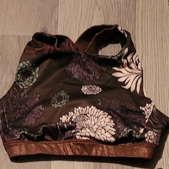 JoyLab Metallic Chrysanthemum Floral Athletic Set, Size Small (better fit XS) - Picture 3 of 16